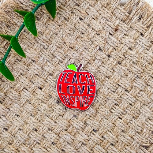 Image of Teach Love Inspire Enamel Pin - Fun Series | Premium Enamel Pin - Statement Lapel Pin - Plated Badge for Clothing, Bags, Hats, Jackets, and Lanyards