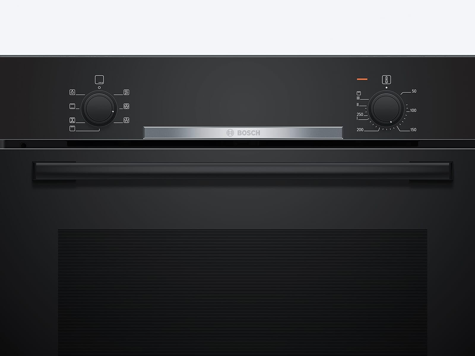 Bosch HBA510BA3, seria 2, piekarnik do zabudowy, 60 x 60 cm, gorące powietrze 3D zapewnia równomierne pieczenie na 3 poziomach, szybkie nagrzewanie, halogenowe oświetlenie wewnętrzne, kolor czarny