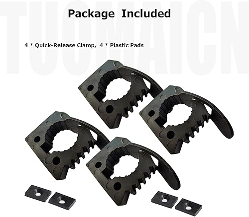 Miniatura 6 de TUOMAICN Kit de montaje de abrazadera de goma de liberación rápida de 1-15 " 1-12 pulgadas de diámetro, piezas organizadoras de herramientas para