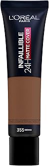 Foundation, Infallible Matte Cover 24hour 355 Sienna, Sweat-proof, Heat-proof, Transfer-proof and Water-proof, SPF 18, 30 ml