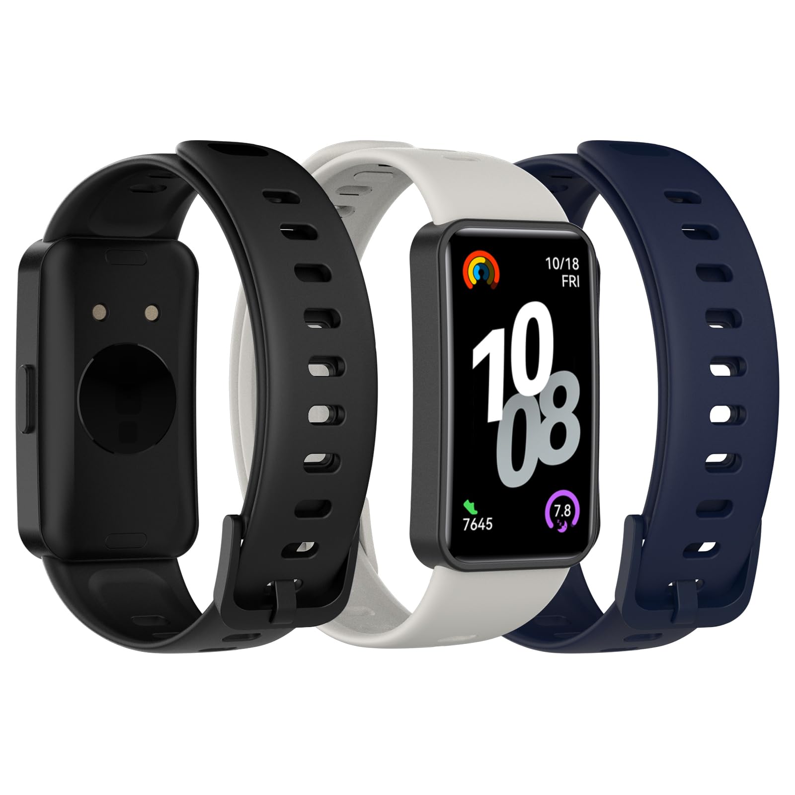 Lot De 3 Bracelets En Silicone De Remplacement Pour Huawei Band 10, 9, 8 - Réglables, Confortables - Pour Sport Et Quotidien