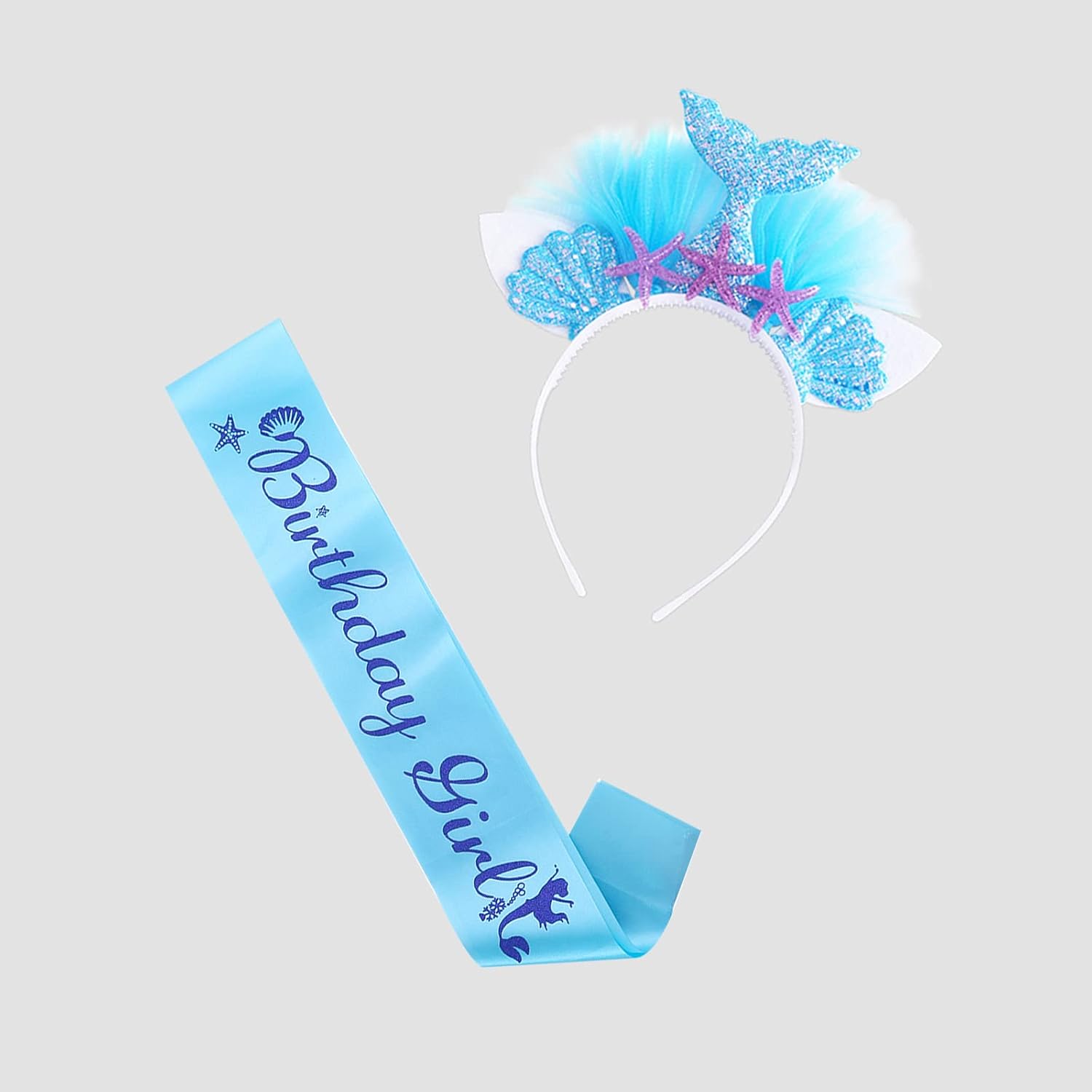 Doctor Unicorn Birthday Girls Mermaid Outfit Set Costume Tutu Skirt Dress, Mermaid Birthday Shirt, Headband & Satin Sash - Image 5