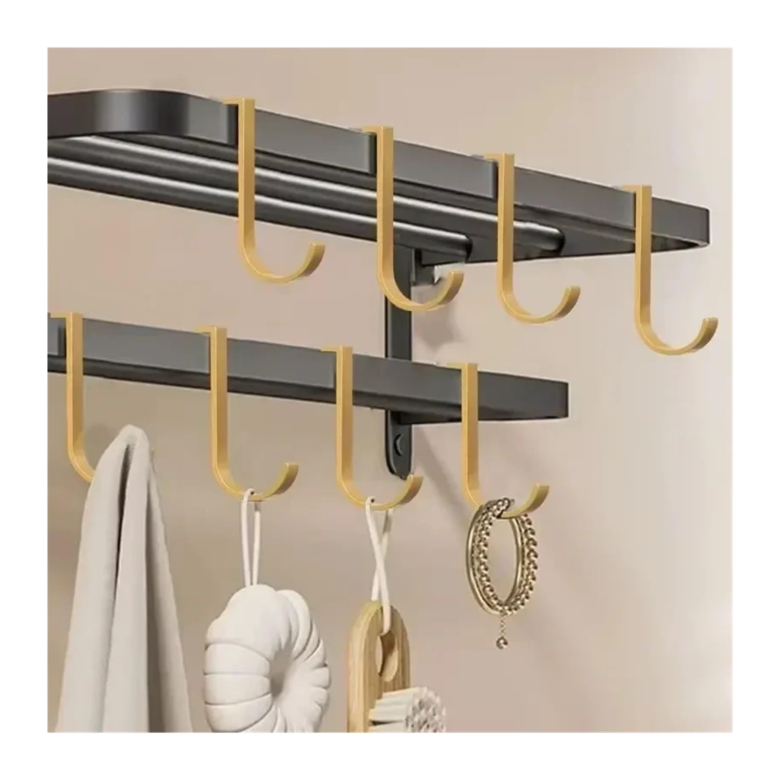 Ganchos para colgar en la puerta Perchero de metal antioxidante for puerta de armario, colgador trasero for puerta, toalla, ropa, abrigo, bolso, artículos diversos, organizador for baño(Gold,30PCS)