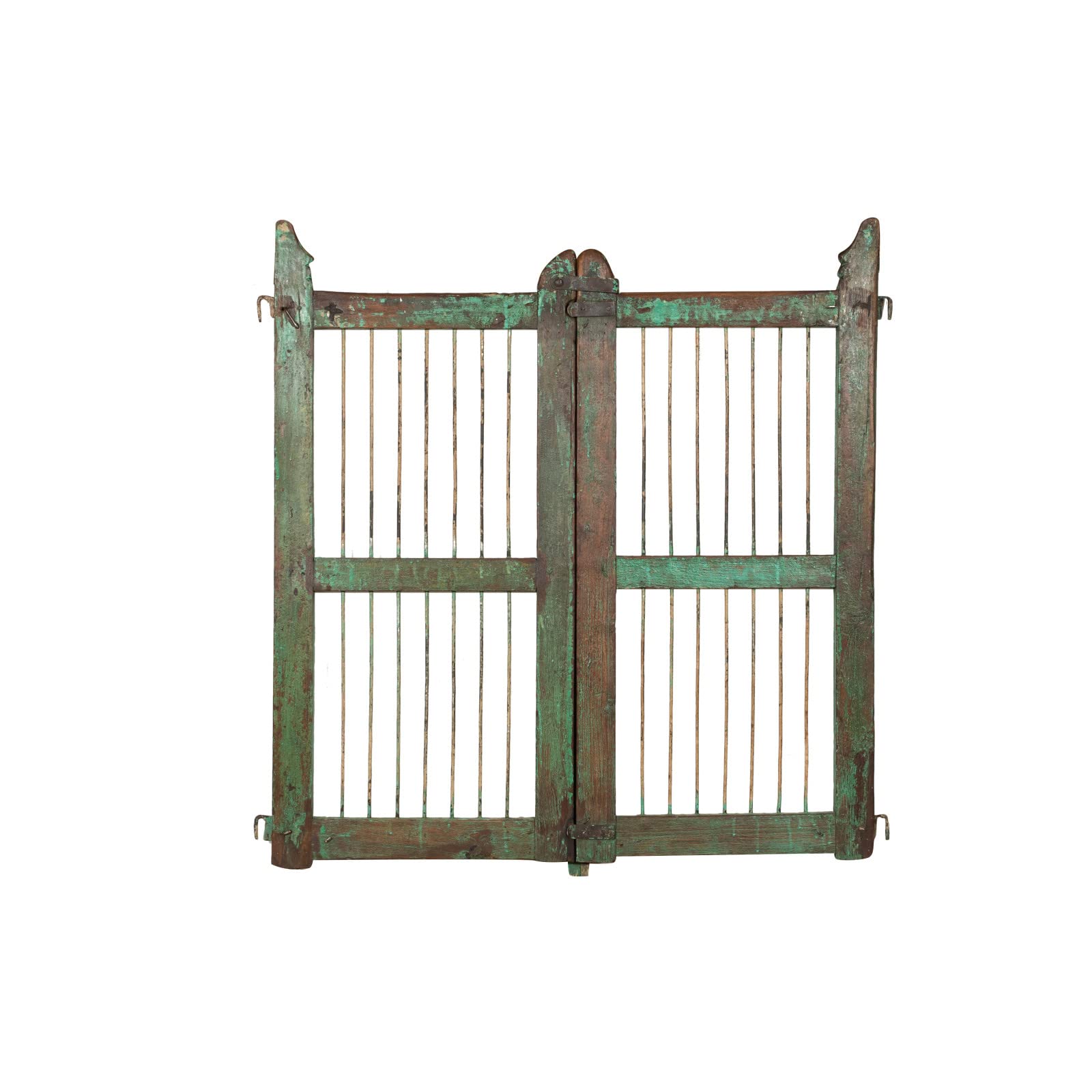 Biscottini Cancelletto in Legno per Esterno 110x3x100 cm | Cancello Giardino con Doppia Anta | Cancelletto Giardino Esterno Vintage restaurato