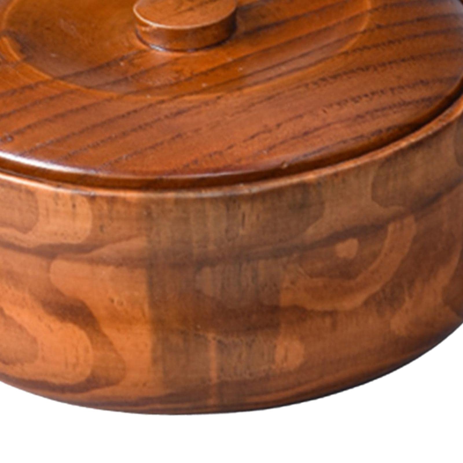predolo Holzschale mit Deckel für Müslibehälter Massivholz Holz Salatschüssel Servierschüssel, 18 cm x 7,5 cm