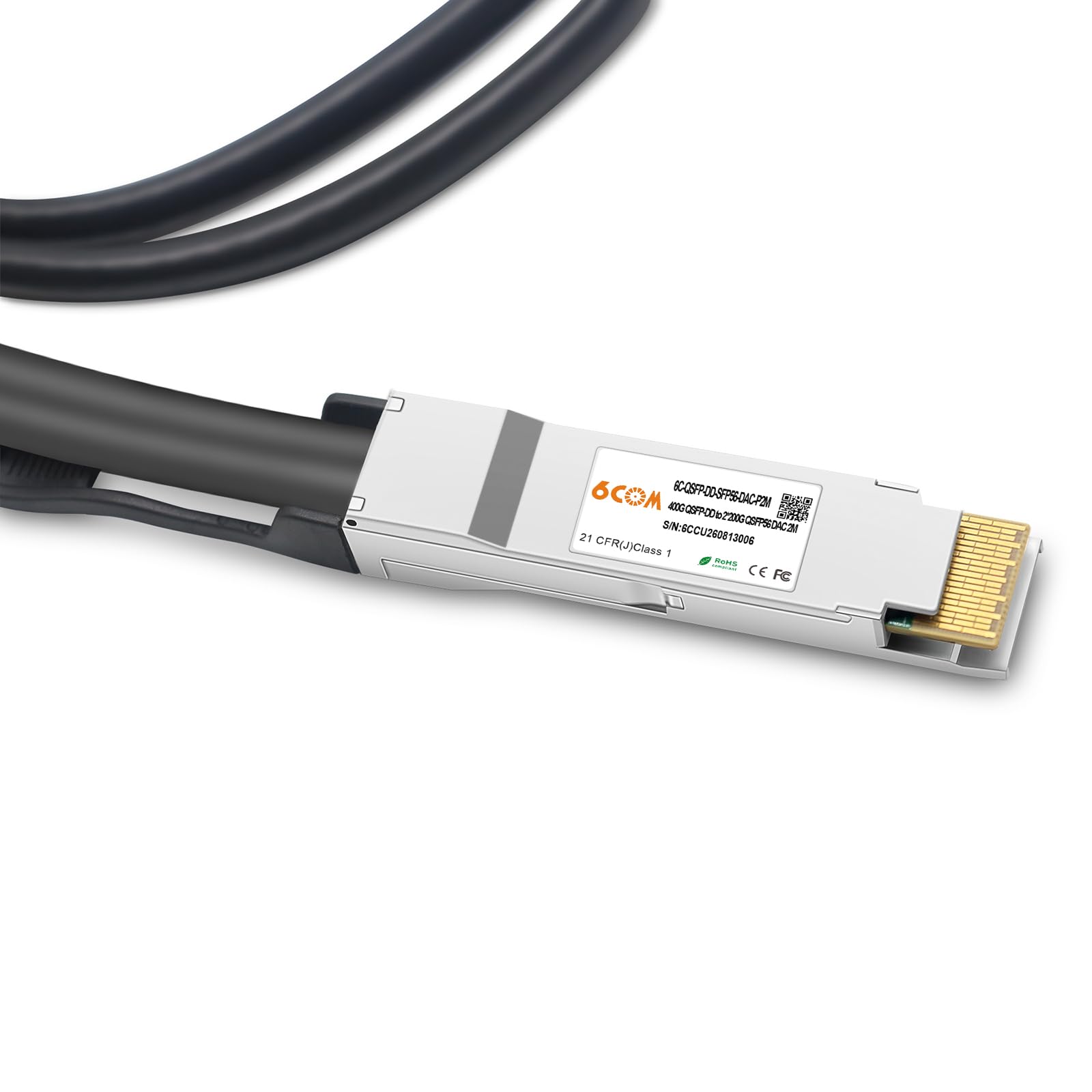 400 GBASE 28 AWG QSFP-DD do 2 x 200 G, QSFP56, pasywne bezpośrednie połączenie, kabel miedziany, kompatybilny z Cisco Switch, routerem, urządzeniem sieciowym, 2 m / 6.56ft