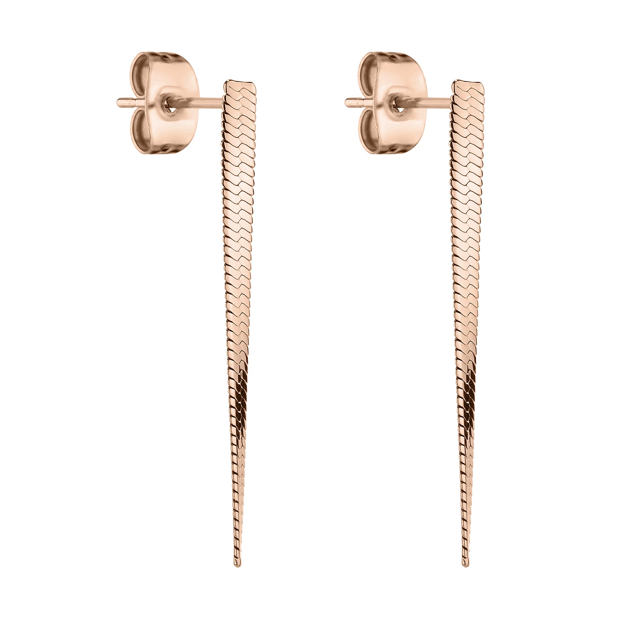 LIEBESKIND BERLIN Damen Ohrhänger – Lange Hängeohrringe aus Edelstahl in Silber, Gold, Roségold & Schwarz – Minimalistisches Design, Leicht & Elegant
