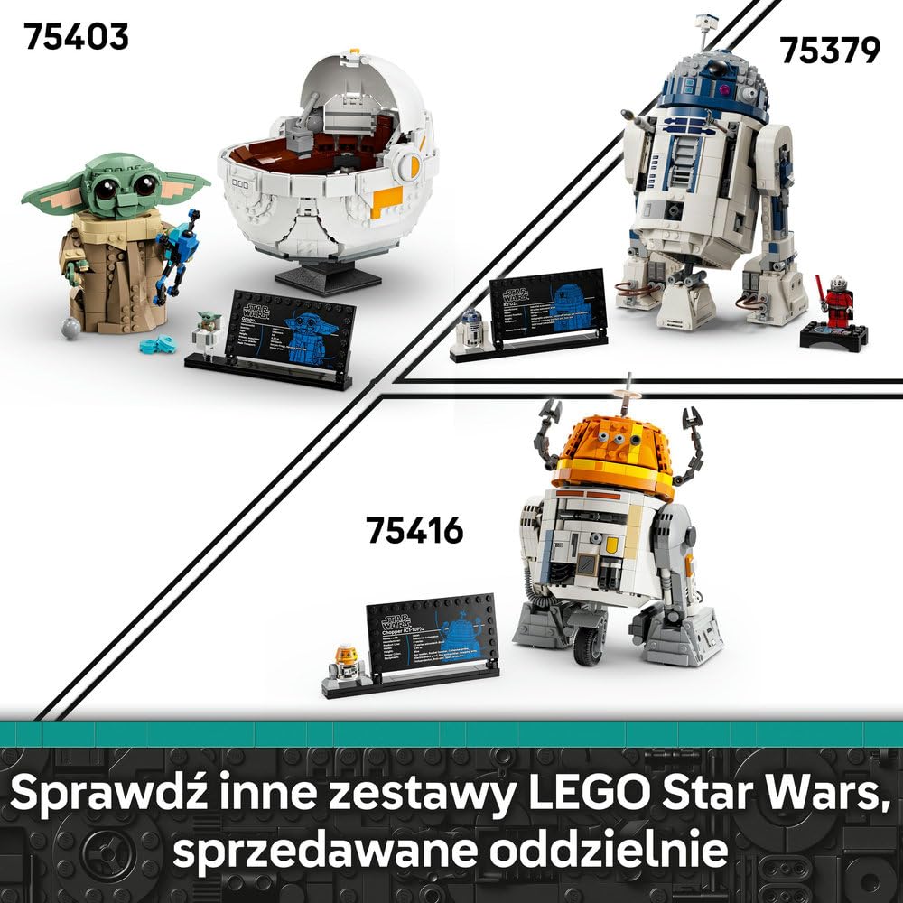LEGO Star Wars Droid astromechaniczny Chopper (C1-10P), zabawka dla dziecka do zbudowania, zestaw konstrukcyjny dla 10-latka z figurką, pomysł na prezent dla chłopca, dziewczynki, całej rodziny 75416