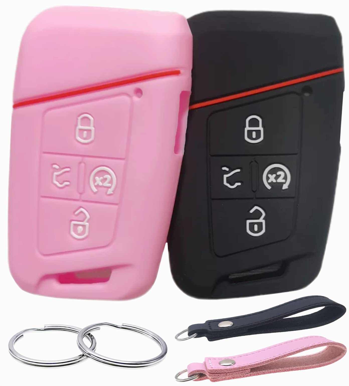 REPROTECTING Silicone Rubber Key Fob Cover Compatible with 2018-2025 VW Volkswagen Atlas Golf Alltrack Jetta Passat Tiguan Taos (not for Keys with