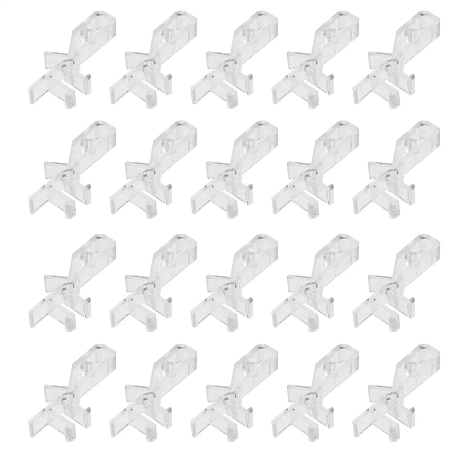 20 Pcs Transparent Plastic Curtain Clips for Window Valance Blinds Installation Sturdy Lightweight Hidden Clamps Blind Fixing