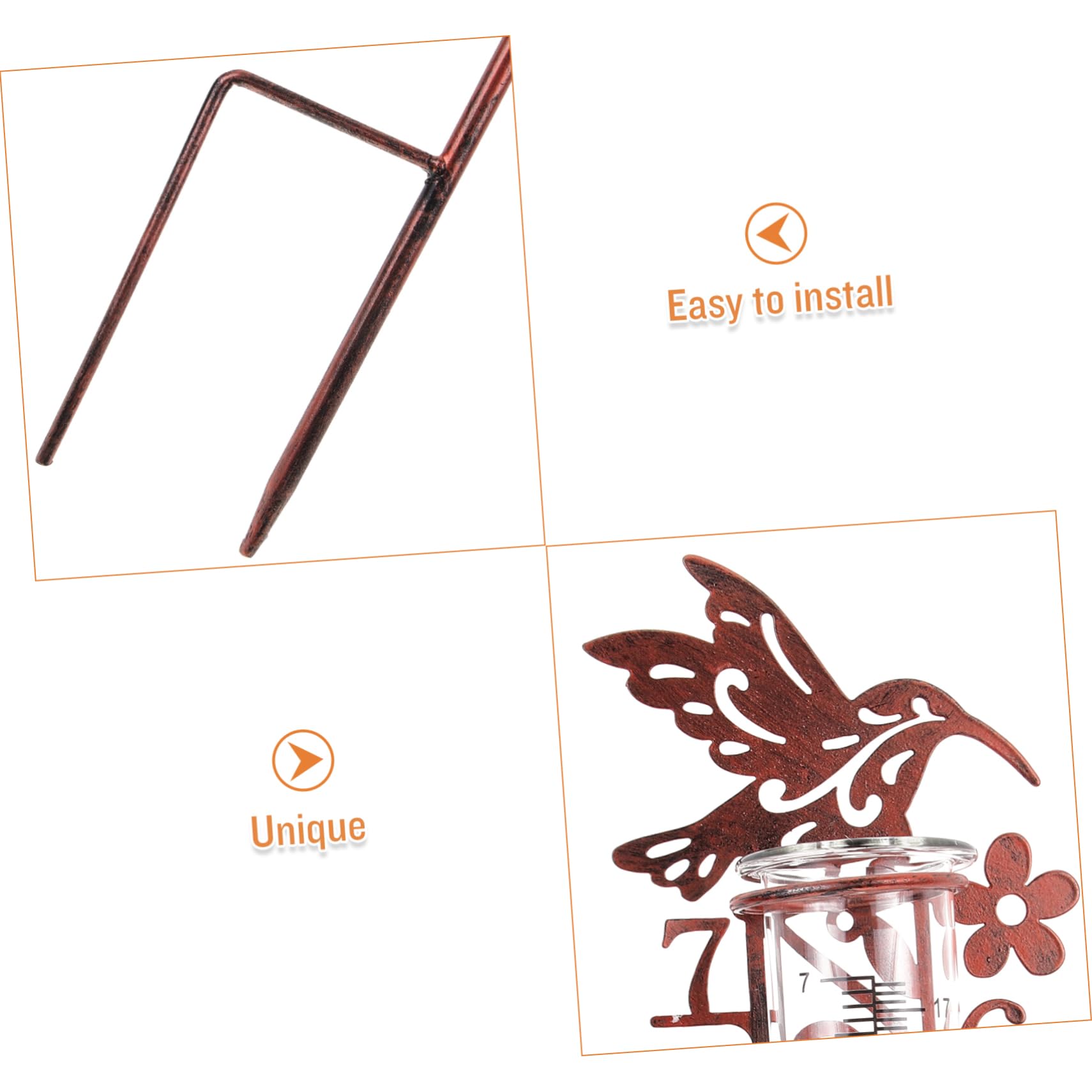 Mobestech 3stücke Outdoor Regenmesser Mit Metallpfahl Dekorativer Regenmesser Für Garten Und Rasen Tragbar Und Einfach Zu Reinigen Zur Messung Von Niederschlägen