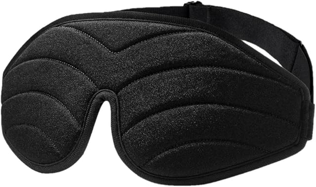 Umisleep Sleep Mask, 3D Contoured Sleeping Mask for Women & Men Super Soft Comfortable Wave Pattern Eye Mask 100% Blockout Light for Sleeping, Travel, Shift Work, Naps