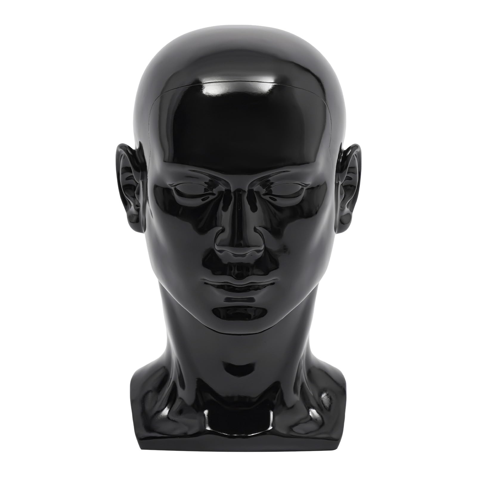 Testa di manichino professionale in PVC per uomo, manichini realistici, altezza 30 cm, per parrucche, cappelli, occhiali, nero lucido