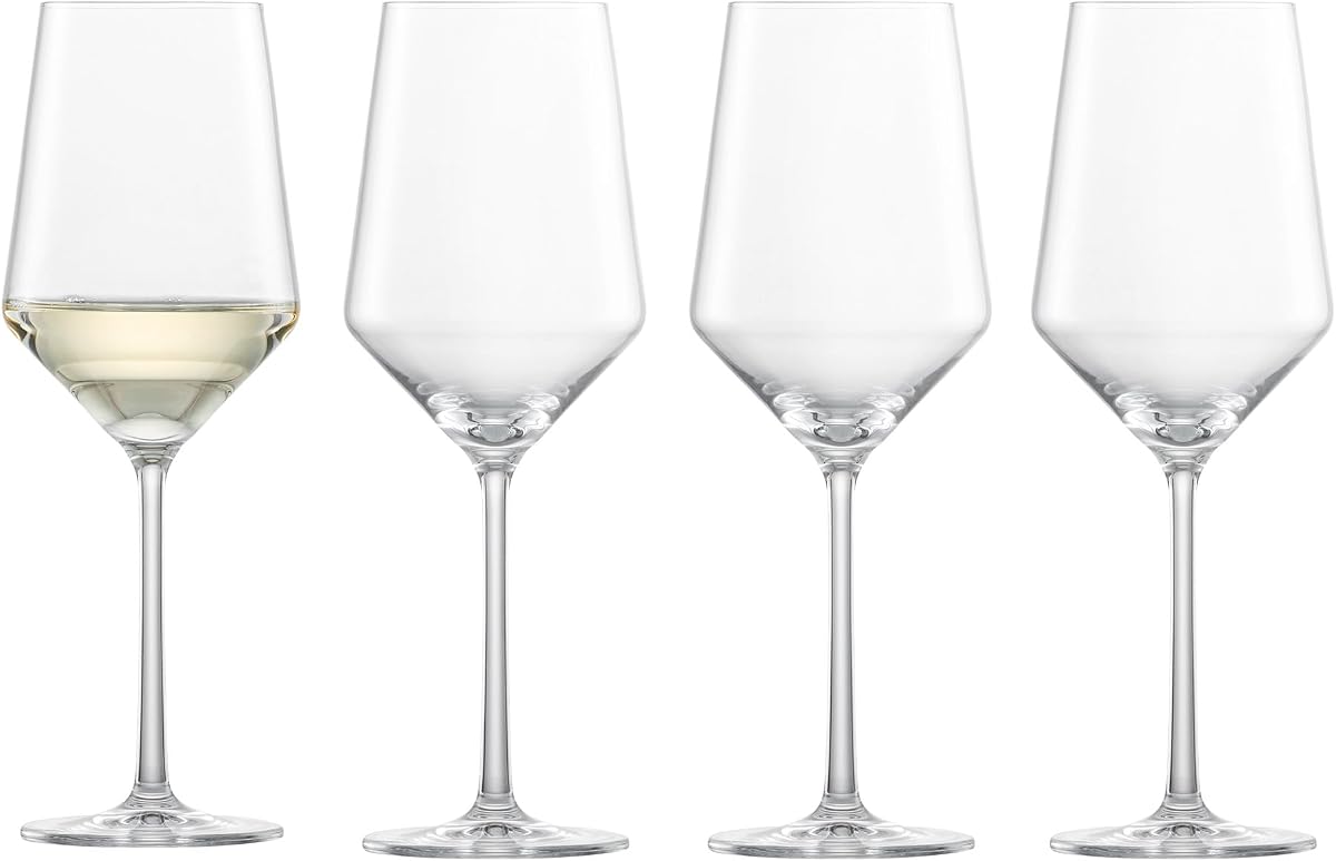 ZWIESEL GLAS Copa de vino blanco Pure Saugivnon Blanc (juego de 4), elegantes copas de vino para vino blanco, copas de cristal Tritan aptas para lavavajillas, fabricadas en Alemania (14 onzas)
