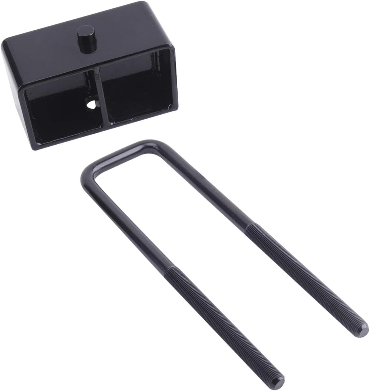 LHE 3 Inch Rear Leveling Lift Kit Block with U Bolts for 2007-2021 Chevy Silverado 1500 GMC Sierra 1500, Black