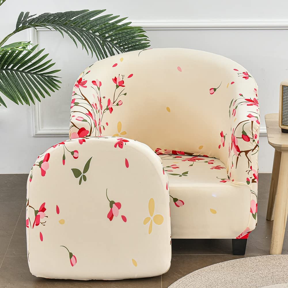 Highdi Housse De Fauteuil Chesterfield Imprimé Floral