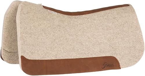 NRS 5 Star Equine Products Supplies Inc. The Rancher 1 1/8 Flex Fit Wither Relief Felt Saddle Pad Natural 32X32