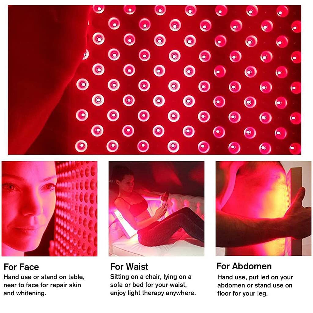 Panel de Terapia de Luz LED,Deep Red 660nm e Infrarrojo Cercano 850nm,Dispositivo de Terapia de Luz Roja para Energía,Dolor,Piel,Antienvejecimiento