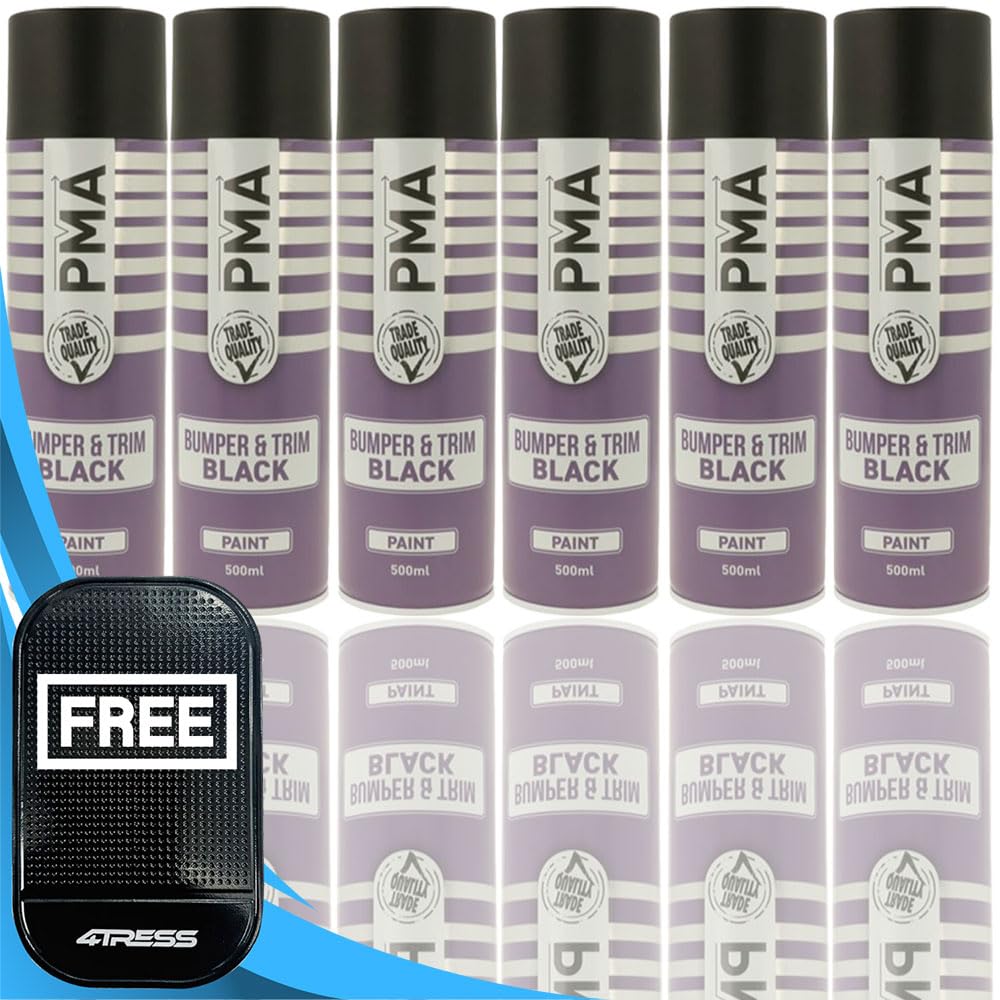 4TRESS PMA 6 x BUMPER AND TRIM PAINT BLACK 500ML NON-SLIP DASH MAT (4T-PCPA1034)