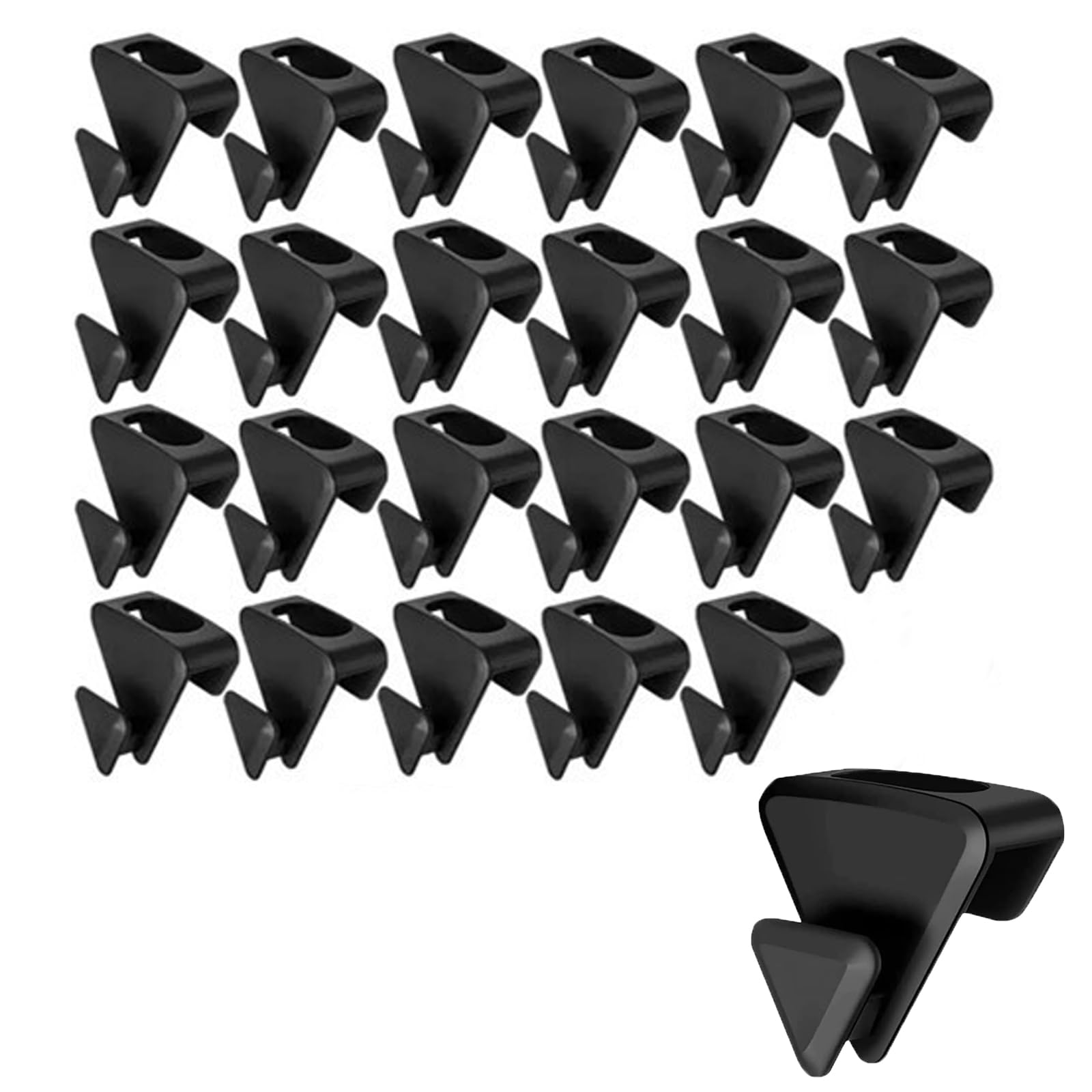 Slightly Warm Black 24Pcs Multi-Layer Mini Cascading Hanger Hook Space Saving Clothes Hanger Connector Lightweight Hooks Space Savers For Velvet Hangers Metal Hangers