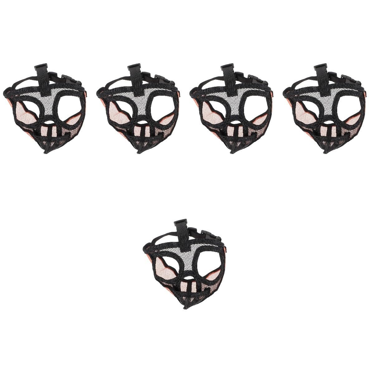 Sosoport 5pièces Muselière Respirante pour Chiens Ajustable Et Confortable Idéale pour Empêcher Les Aboiements Morsures Accessoire pour Et Autres Races à Museau Court