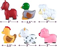 Vista 8 de Tub Works Barnyard - Juguetes de baño sin moho, paquete de 6 Diseño de juguetes de baño sellados y sin agujeros que mantiene la humedad fuera