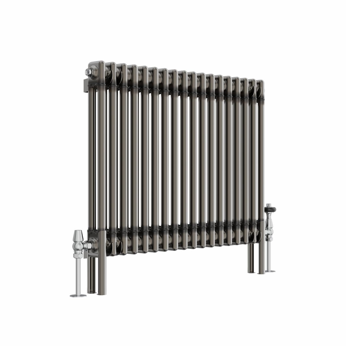 NRG Radiador tradicional horizontal de hierro fundido, doble columna, 600 x 830 mm, calefacción central, radiadores de diseño de baño