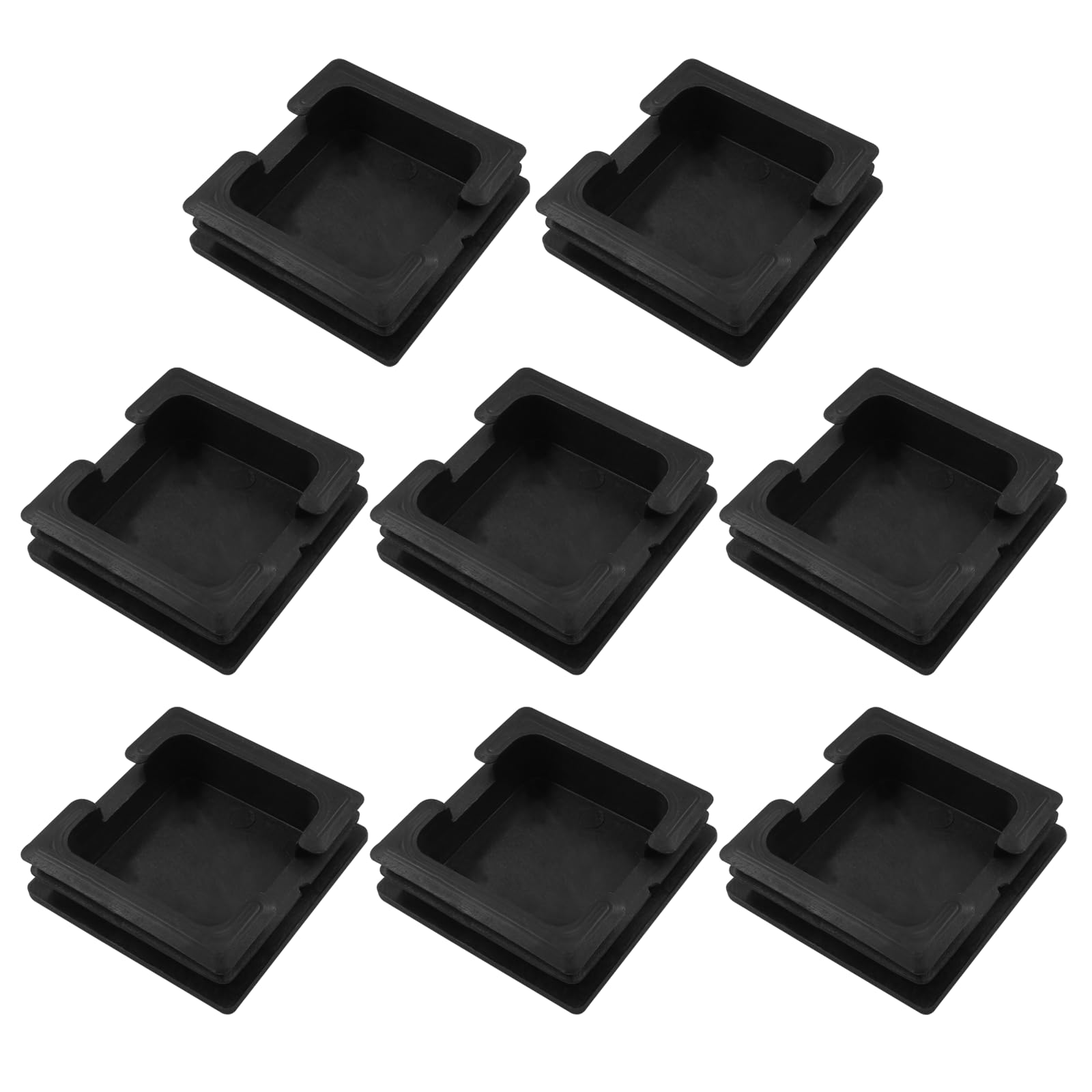 Bonsicoky 8 Pack 3" Square Plastic Plugs, Black Tubing End Caps Plugs Insert for Square Tube and Furniture Legs