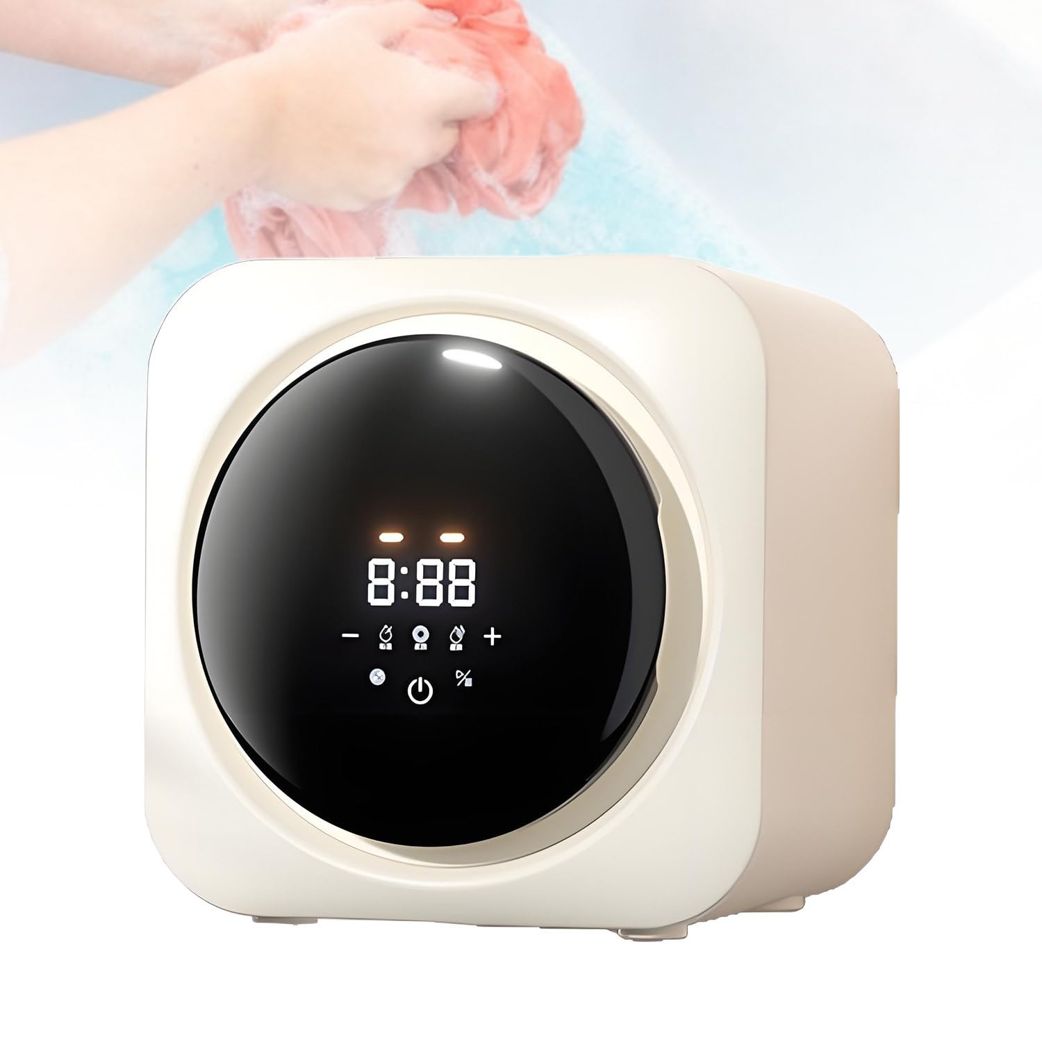 Lavadora y Secadora portátil táctil, Lavadora de Ropa Interior, Barra Interior de Acero Inoxidable, 3,5 L, portátil y con Montaje en Pared, para dormitorios, Camping y Viajes