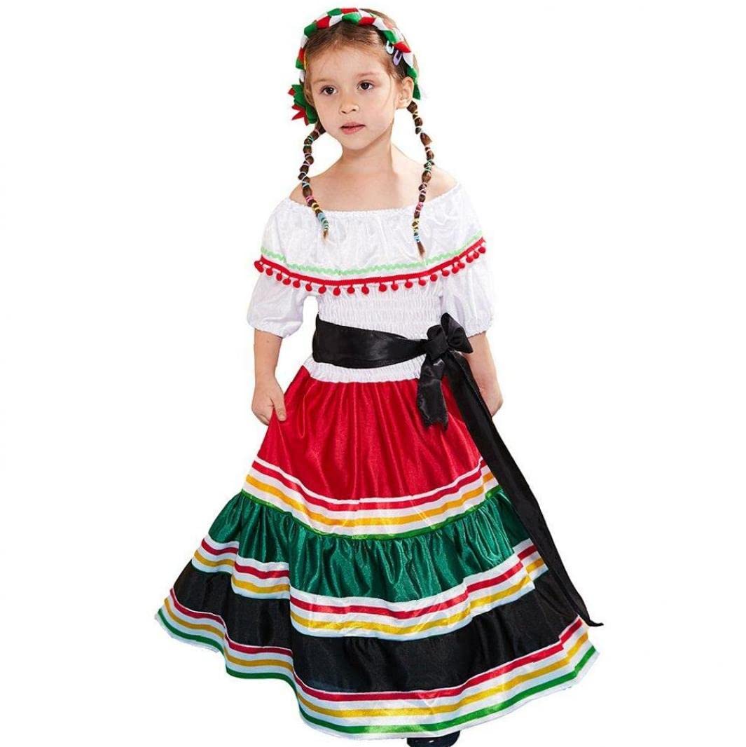 Amazon.co.jp: 女の子の メキシコ ドレス 子供たち ハロウィーン