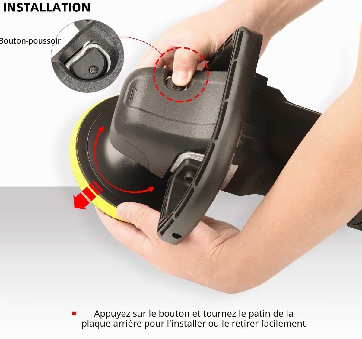 SPTA 1200W Machine à polir / polisseuse voiture polissage polisseuse rectifieuse,125mm 150mm 180mm avec 16 éponges de polissage tampons de polissage/ 3 Disque de Laine/3 Disque de rotation | ROMPS7AC