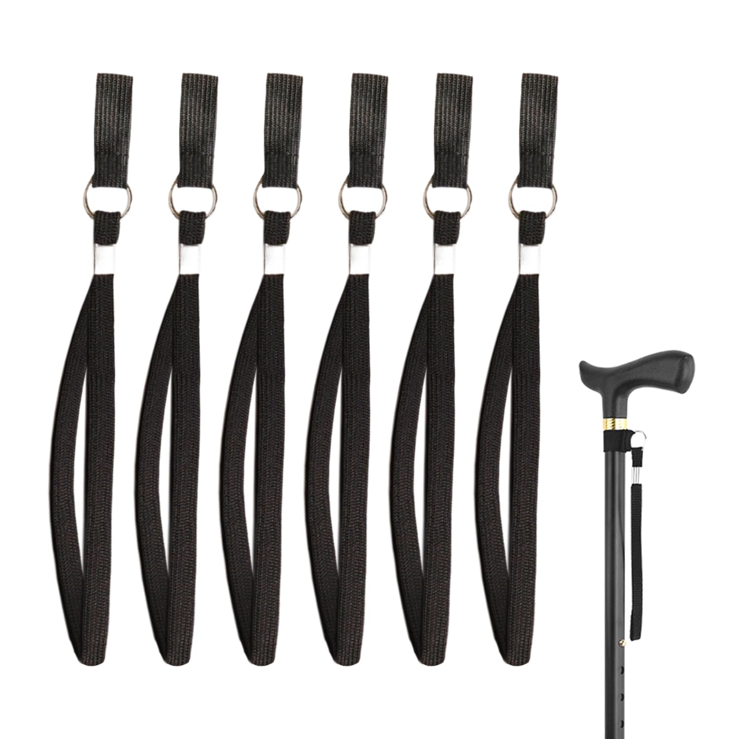 SLEEKEE 6 cuerdas de mano para muletas, muñequeras de nailon, bastones de senderismo, accesorios para muletas, cuerdas de mano universales, correas de fijación