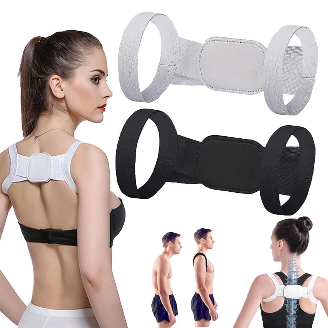 Aakarit Posture Corrector Adjustable Back Brace for Men and Women -Relieves Neck, Shoulder, Clavicle, and Back Pain, Back Belt | Pack of 1