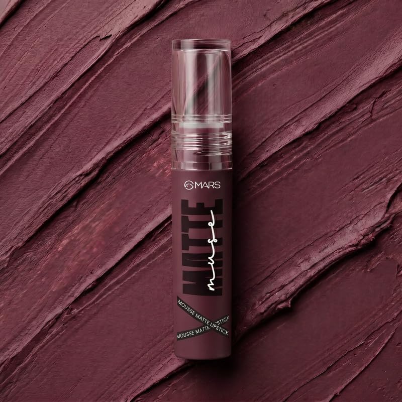 Image of MARS Matte Muse Mousse Lipstick (3ml) (09-SUPER STAR) with Doe-Foot Applicator | Highly Pigmented | Smooth Texture | Hydrating Formula | Blurry Lips Effect (Pack of 2)
