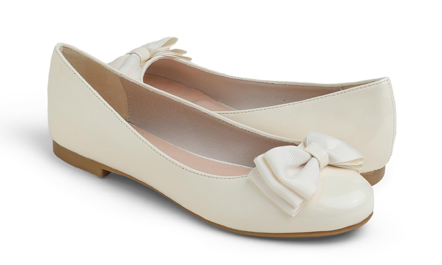 Feversole Women's Round Toe Cute Bow Trim Ballet Flats, Bailarinas de Punta Redonda Decoradas con Lazo de Mujer Bonita