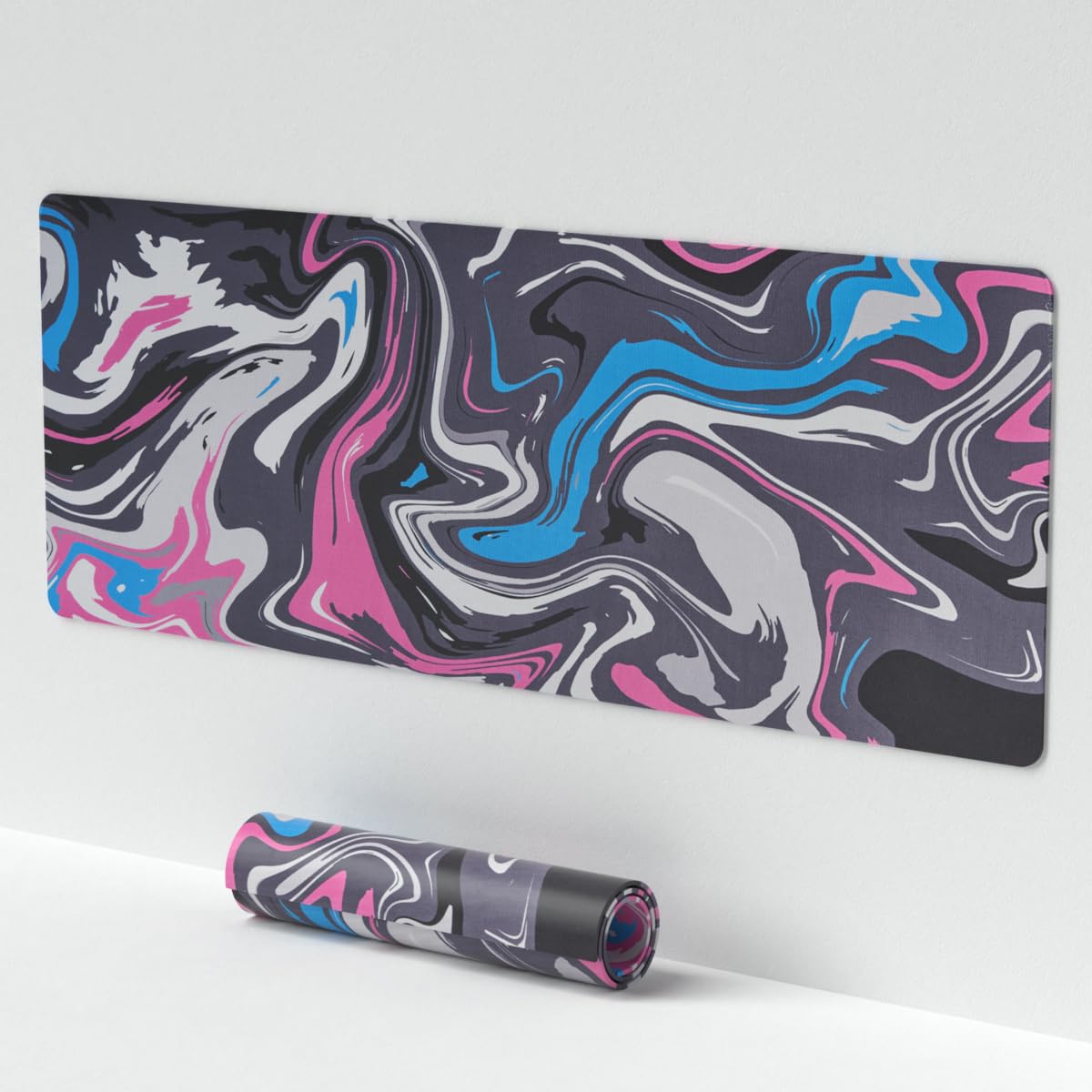 Venit KeysGrey Pink Fluid Mouse Pad, Large Gaming Mouse Pad (11.8 * 27.6in), Full Desk Mouse Mat, Waterproof and Anti-Slip Extended Keyboard and Mouse Pad