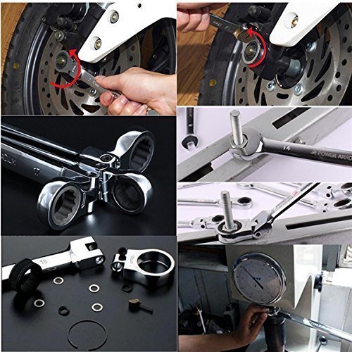 KISENG Ratcheting Wrench Set, Flexible Pivoting Head Ratchet Combination Spanner Wrench Garage Metric Tool 6pcs a Set 6mm-12mm - Thumbnail 6