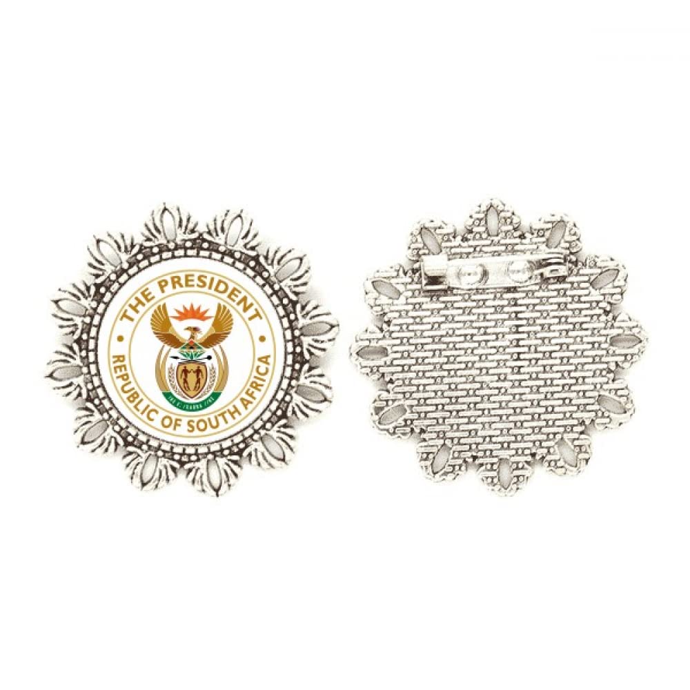 Broche de plata Sudáfrica flor medium para fijar ropa con estilo 4