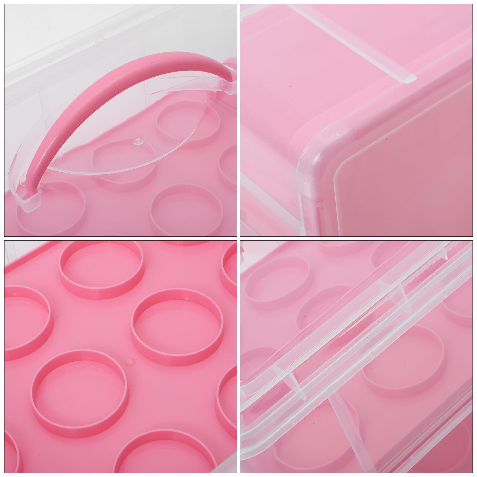 Scatola per Trasporto Torte in PP Rosa, Raffinata, per Conservare Dolci