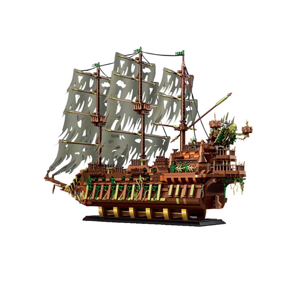 Flying Dutchman Ship Sailboat Model Building Blocks Toy 3D Puzzles Pirate Ship DIY Building Kits Vessel Set for Adults, Kids, 3653 Pieces, Pretend Play Pirate Toys, 85x15x60 cm