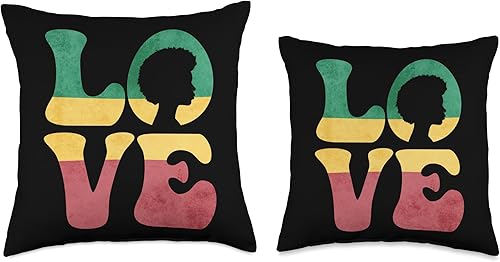 Miniatura 3 de Afro African Rasta Reggae Black History Love Throw Pillow, 16x16, Multicolor