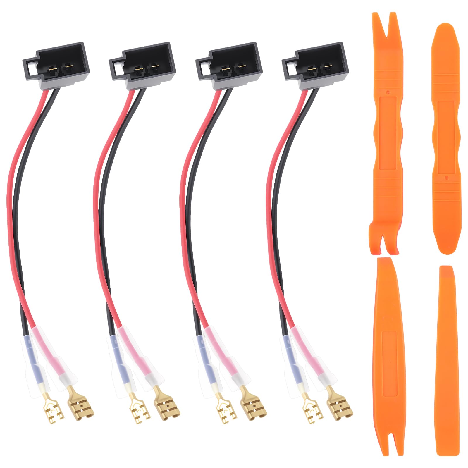 4 sztuki adapter głośnika samochodowego na DIN kompatybilny z Renault Opel Astra Seat, Skoda, Volvw, Peugeot, Citroen, Fiat, Ford, Mercedes, radio, adapter, zestaw adapterów samochodowych