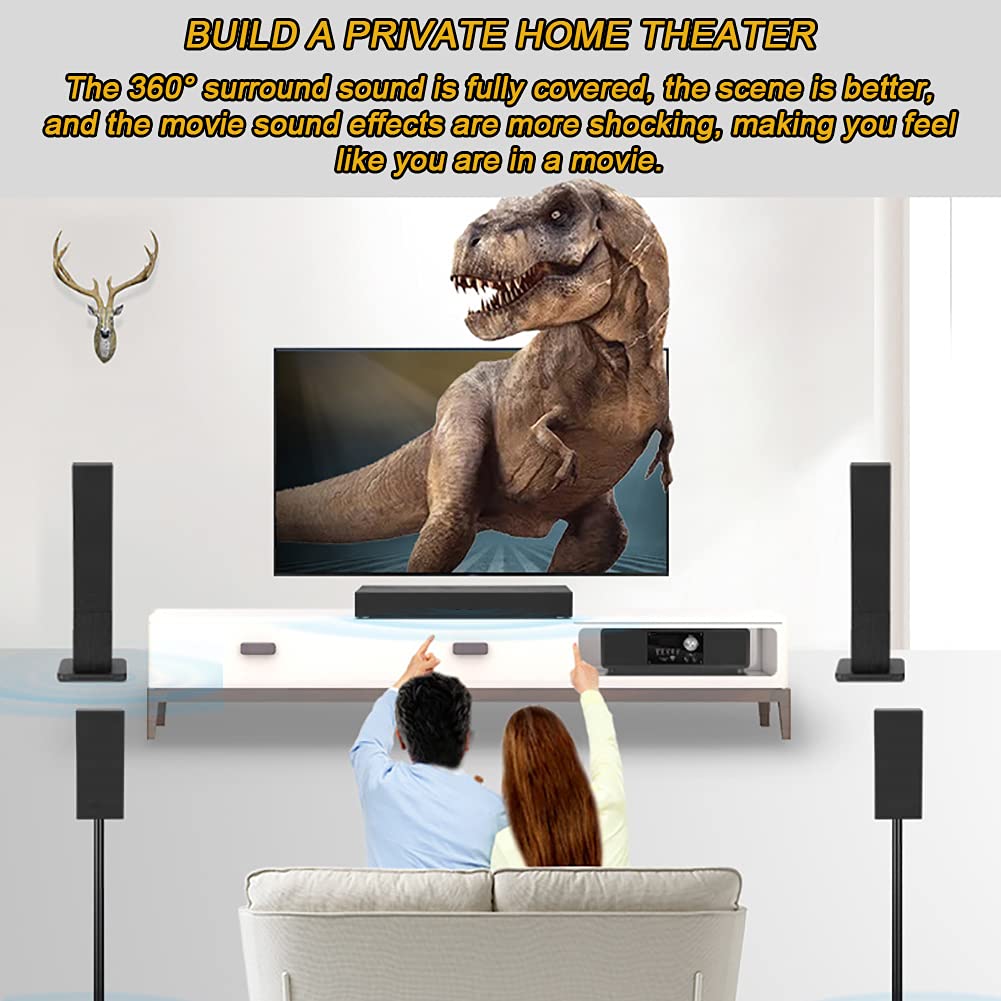 Décodeur Audio, Audio Home cinéma 5.1, Son Surround Bluetooth sans Fil 100 W, Performance stéréo Audio Home cinéma, 5 Haut-parleurs, télécommande, Son cinéma 360° de très Haute qua