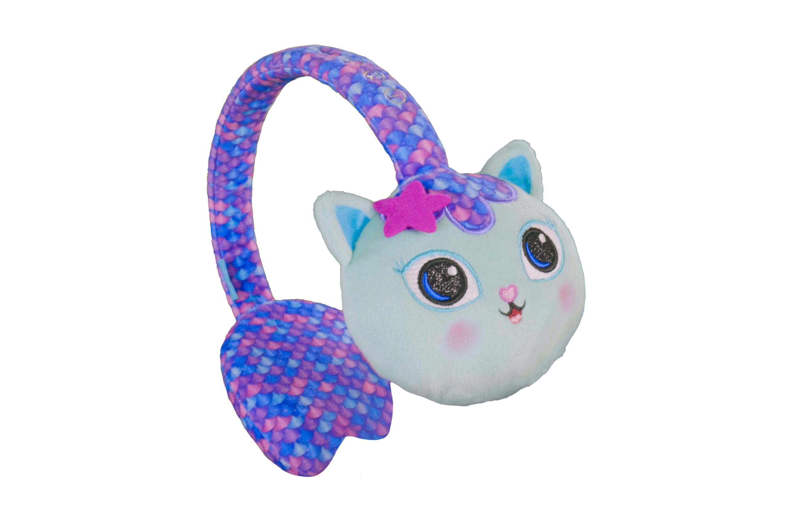 Gabby's - Cuffie Bluetooth per casa delle bambole con portata di 10 metri, controllo del volume, morbidi cuscinetti auricolari in peluche con archetto regolabile, pulsanti Play/Pausa/Volume/Skip e 200