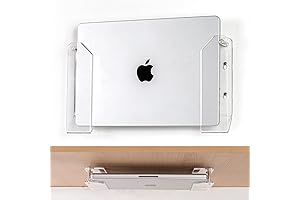 Wall Mount or Under Desk Laptop Holder with Acrylic, Adhesive & Screw Mount