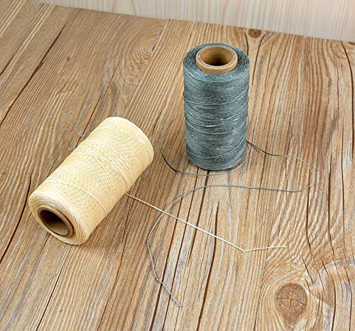 Hilo encerado para coser cuero 260 m gris miniatura 6
