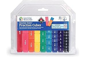 Learning Resources Fraction Tower Fraction Cubes Made Easy Math for Kids, 51 Piece