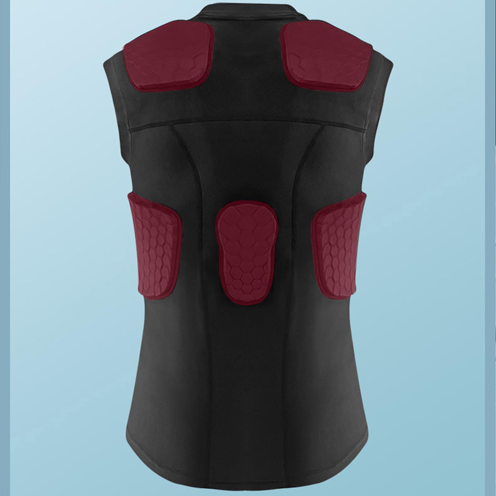 Maillot de compression rembourré pour football avec épaules et dos côtelés