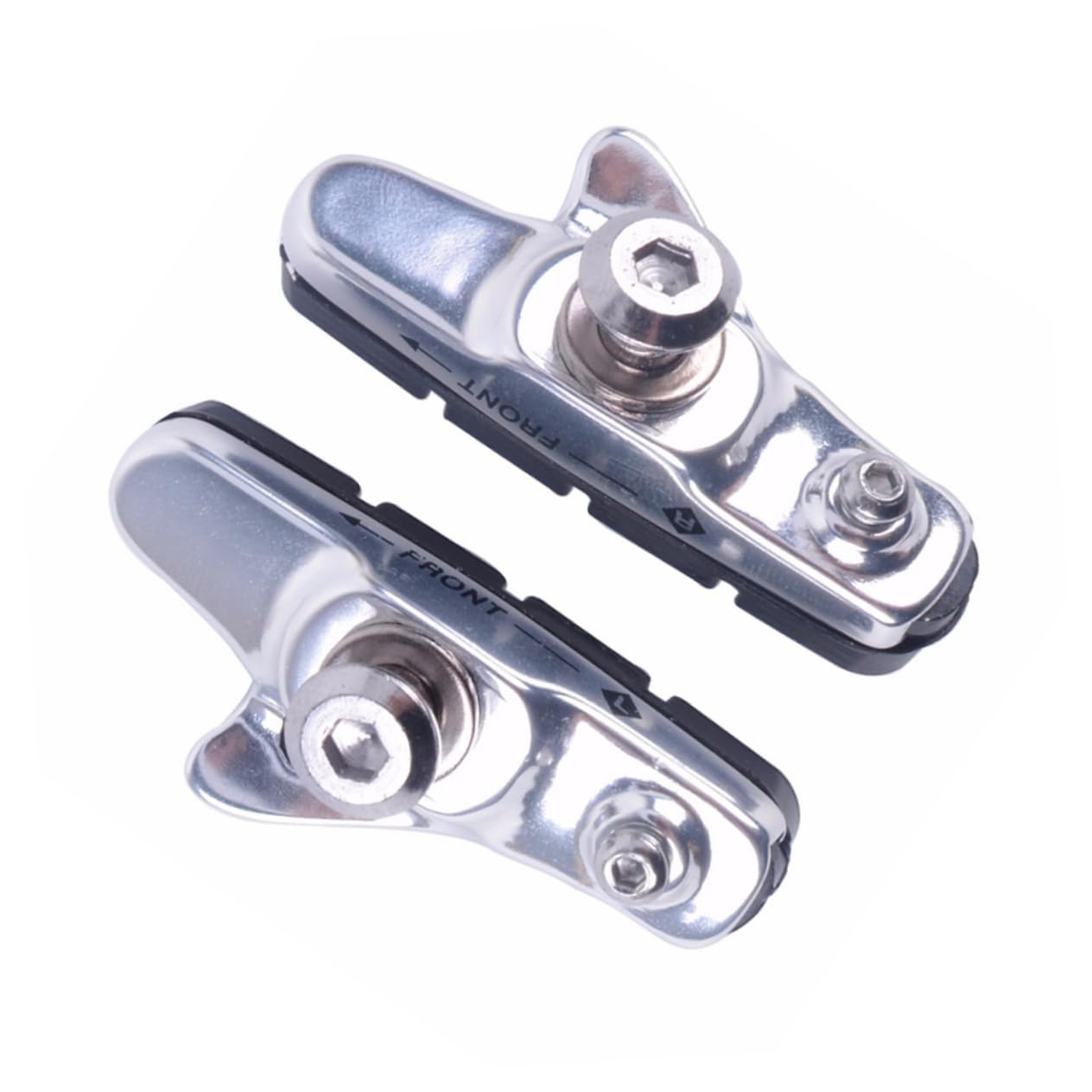 Happyyami 3paia Pastiglie Freni per Bici da Corsa e Mountain Bike Lega di Alluminio Silenziose e Resistenti all Usura Design Curvato Compatibili con Freni c Argento