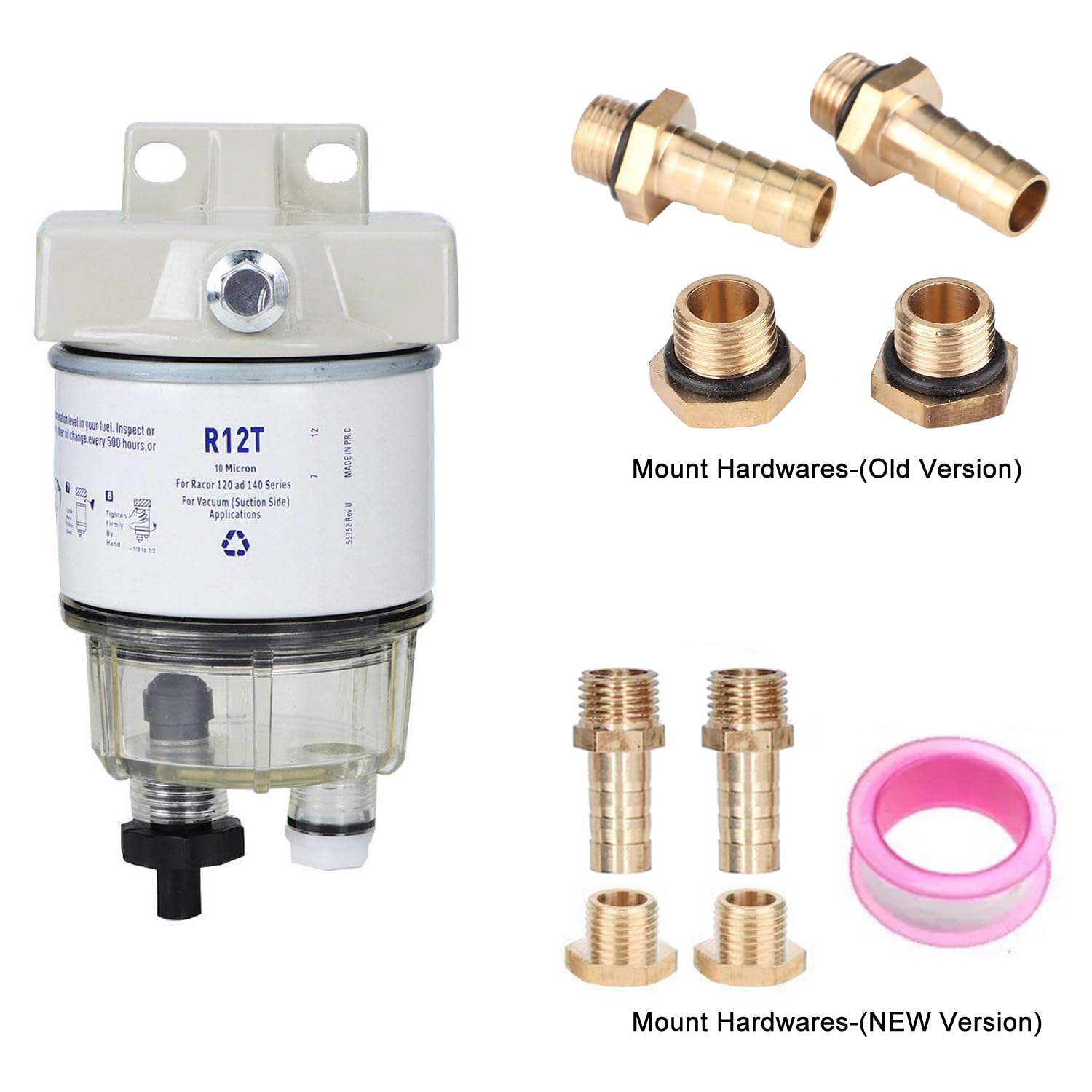 Filtro Carburante per Barca R12T 30Gph 120AT Rotazione Separatore Acqua Marina